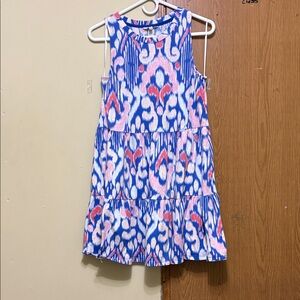 Crown & Ivy Blue and Pink Patterned Women  Dress